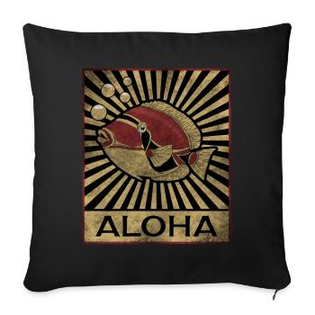 Humuhumunukunukuapua’a Pousseur de récif hawaïen - Housse de coussin décorative 45 x 45 cm - noir - Devant