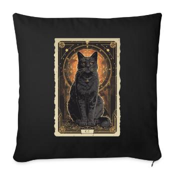 Katzengöttin Tarot - Sofakissenbezug 45 x 45 cm - Schwarz - Vorne