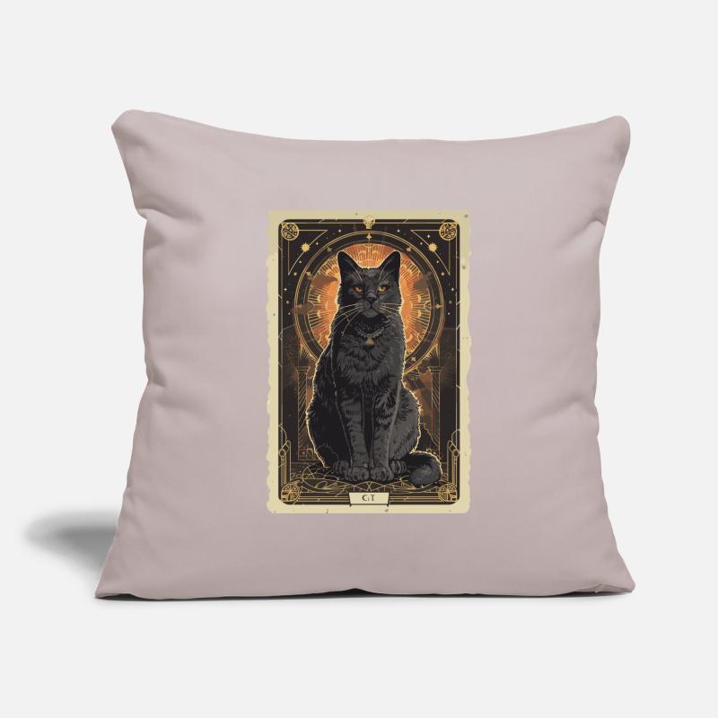 Tarot de la déesse du chat Housse de coussin décorative 45 x 45 cm