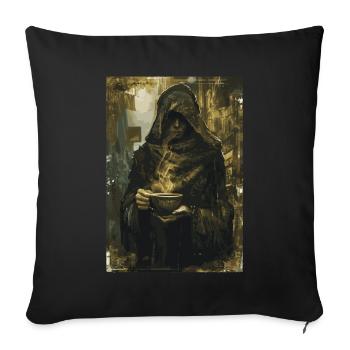 Der Kaffeetrinker Tarot - Sofakissenbezug 45 x 45 cm - Schwarz - Vorne