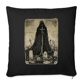 Der Grabwächter Tarot - Sofakissenbezug 45 x 45 cm - Schwarz - Vorne
