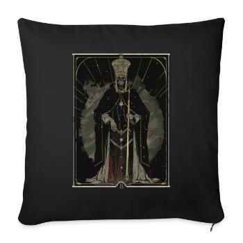 The Hierophant Tarot - Sofa pillowcase 17,3'' x 17,3'' (45 x 45 cm) - black - Front