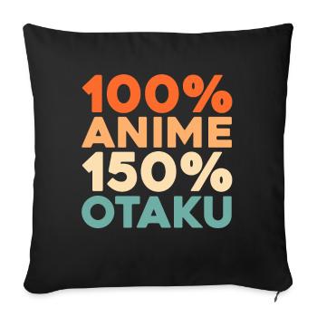 Manga d’anime - Housse de coussin décorative 45 x 45 cm - noir - Devant