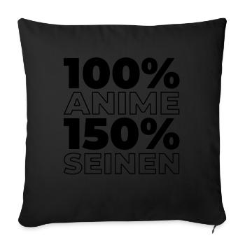 Manga d’anime - Housse de coussin décorative 45 x 45 cm - noir - Devant