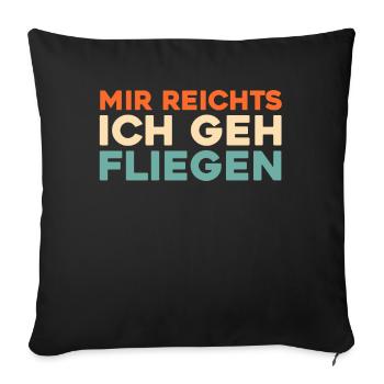 Flight Attendant Stewardess - Sofa pillowcase 17,3'' x 17,3'' (45 x 45 cm) - black - Front