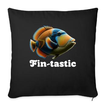 Baliste de récif hawaïen Humuhumunukunukuapua’a - Housse de coussin décorative 45 x 45 cm - noir - Devant
