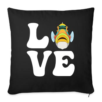 Humuhumunukunukuapua’a Pousseur de récif hawaïen - Housse de coussin décorative 45 x 45 cm - noir - Devant