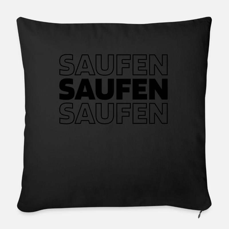 Bière Amateurs de bière Alcool - Housse de coussin décorative 45 x 45 cm - noir