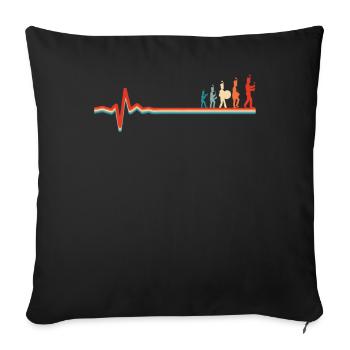 Fan Train Spielmannszug Ekg Heartbeat - Housse de coussin décorative 45 x 45 cm - noir - Devant