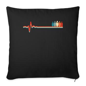 Chanteur de chorale Ekg Heartbeat - Housse de coussin décorative 45 x 45 cm - noir - Devant
