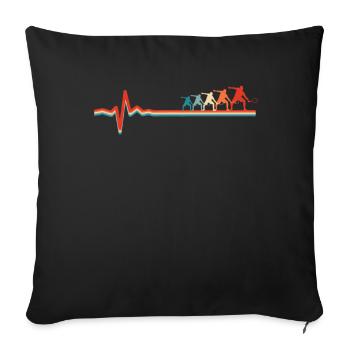 Squash Ekg Heartbeat - Sofakissenbezug 45 x 45 cm - Schwarz - Vorne