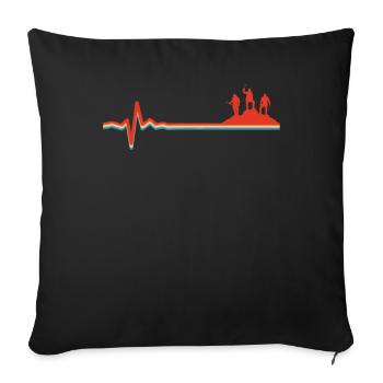 Eisklettern Ekg Heartbeat - Sofakissenbezug 45 x 45 cm - Schwarz - Vorne