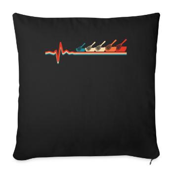 Boulangerie Boulangerie Boulangerie Électrocardiogramme Battement de cœur - Housse de coussin décorative 45 x 45 cm - noir - Devant