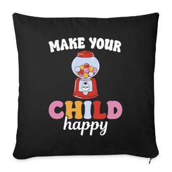 Bubblegum Nostalgia Kids Candy Candy - Sofa pillowcase 17,3'' x 17,3'' (45 x 45 cm) - black - Front