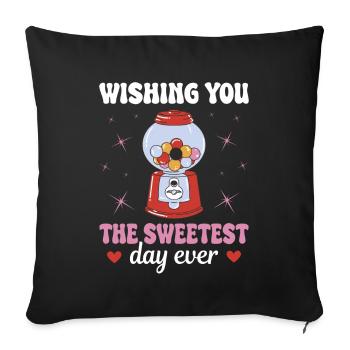 Chewing Gum Vending Machine Kids Confectionery Sweetest Days - Sofa pillowcase 17,3'' x 17,3'' (45 x 45 cm) - black - Front