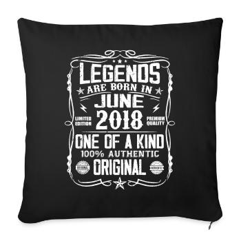 Vintage 2018 June 2018 Retro June Cool Gift 2018 - Sofa pillowcase 17,3'' x 17,3'' (45 x 45 cm) - black - Front