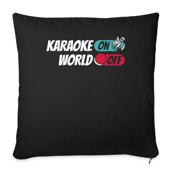 Karaoké Karaoké On World Off - Housse de coussin décorative 45 x 45 cm - noir - Devant