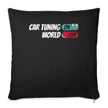 Screwdriver Tuning Tuner Car Tuning On World Off - Sofa pillowcase 17,3'' x 17,3'' (45 x 45 cm) - black - Front