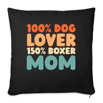 Boxer Chien Boxer Allemand - Housse de coussin décorative 45 x 45 cm - noir - Devant