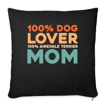 Airedale Terrier - Sofa pillowcase 17,3'' x 17,3'' (45 x 45 cm) - black - Front