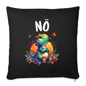 Dinosaur Dinos Saying Nope for Boys and Girls - Sofa pillowcase 17,3'' x 17,3'' (45 x 45 cm) - black - Front