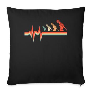 Karaoké Ekg Heartbeat - Housse de coussin décorative 45 x 45 cm - noir - Devant
