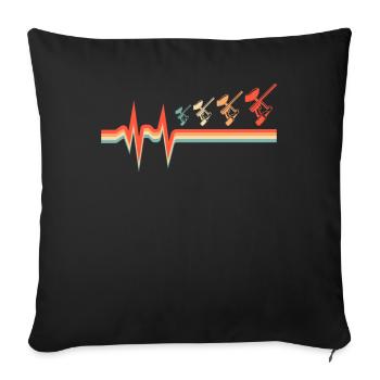 Paintball Ekg Heartbeat - Sofa pillowcase 17,3'' x 17,3'' (45 x 45 cm) - black - Front
