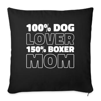 Boxer Chien Boxer Allemand - Housse de coussin décorative 45 x 45 cm - noir - Devant