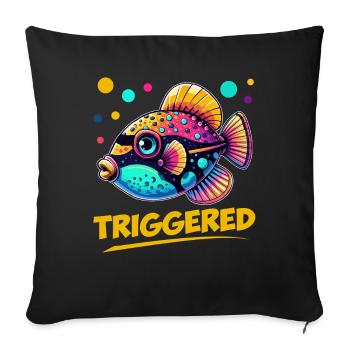 Humuhumunukunukuapua’a Pousseur de récif hawaïen - Housse de coussin décorative 45 x 45 cm - noir - Devant