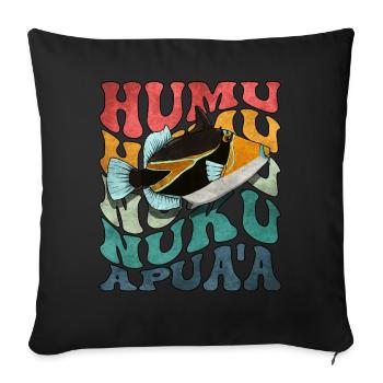 Baliste de récif hawaïen Humuhumunukunukuapua’a - Housse de coussin décorative 45 x 45 cm - noir - Devant