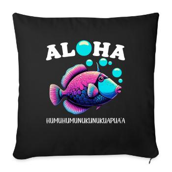 Humuhumunukunukuapua’a Pousseur de récif hawaïen - Housse de coussin décorative 45 x 45 cm - noir - Devant