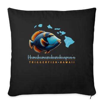 Humuhumunukunukuapua'a Hawaiian Reef Triggerfish - Sofa pillowcase 17,3'' x 17,3'' (45 x 45 cm) - black - Front