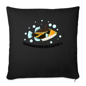 Humuhumunukunukuapua’a Pousseur de récif hawaïen - Housse de coussin décorative 45 x 45 cm - noir - Devant