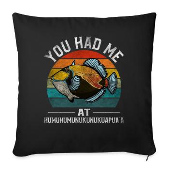 Humuhumunukunukuapua’a Pousseur de récif hawaïen - Housse de coussin décorative 45 x 45 cm - noir - Devant