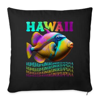 Humuhumunukunukuapua’a pousseur de récif hawaïen - Housse de coussin décorative 45 x 45 cm - noir - Devant
