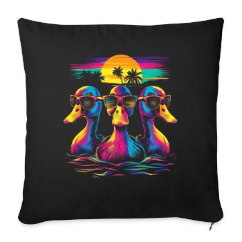Ducks Duckling Ducky Lunettes de soleil Lunettes de soleil de plage - Housse de coussin décorative 45 x 45 cm - noir - Devant