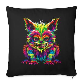 El Chupacabra Crypto Cryptozoology Pop Art - Sofa pillowcase 17,3'' x 17,3'' (45 x 45 cm) - black - Front