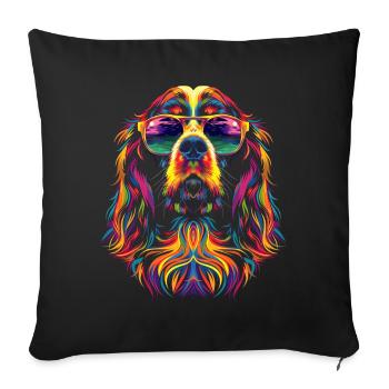 Lunettes de soleil pour chien Springer Spaniel anglais Pop - Housse de coussin décorative 45 x 45 cm - noir - Devant