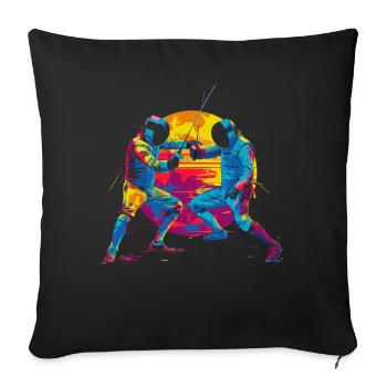 Fencing Fencer Pop Art - Sofa pillowcase 17,3'' x 17,3'' (45 x 45 cm) - black - Front