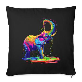 Elephant Animal Pop Art - Sofa pillowcase 17,3'' x 17,3'' (45 x 45 cm) - black - Front
