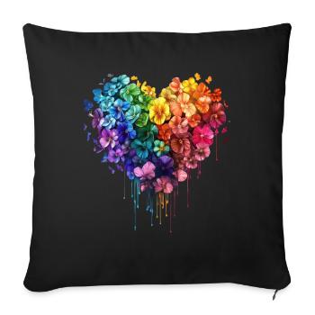 Florist Flower Heart Gardener Pop Art - Sofa pillowcase 17,3'' x 17,3'' (45 x 45 cm) - black - Front