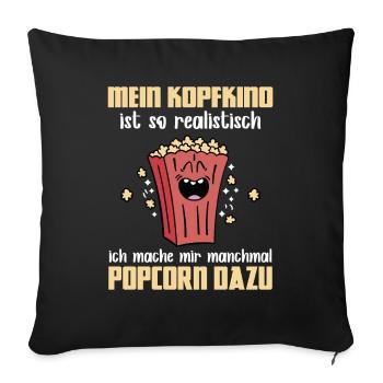 Sweet Popcorn - Mental Cinema Popcorn Lovers - Sofa pillowcase 17,3'' x 17,3'' (45 x 45 cm) - black - Front