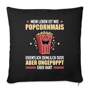 Maïs soufflé maïs Insinuations sexuelles - Housse de coussin décorative 45 x 45 cm - noir - Devant