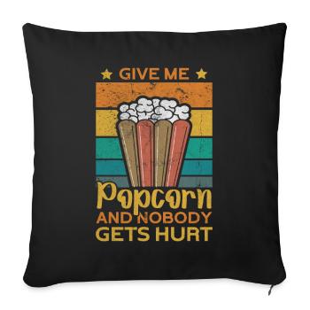 Popcorn Retro Cinema Outfit Poppin Movie Night - Sofa pillowcase 17,3'' x 17,3'' (45 x 45 cm) - black - Front