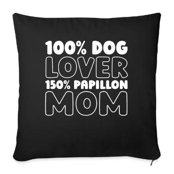Papillon - Sofakissenbezug 45 x 45 cm - Schwarz - Vorne