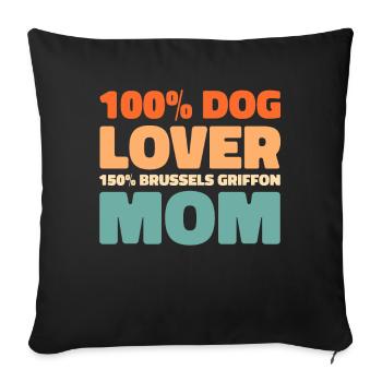 Brussels Griffon - Sofa pillowcase 17,3'' x 17,3'' (45 x 45 cm) - black - Front