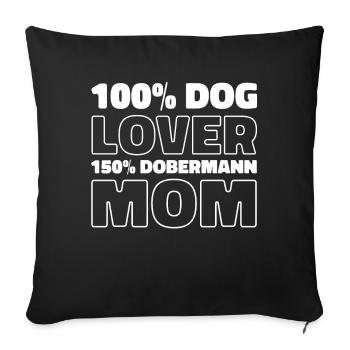 Doberman - Housse de coussin décorative 45 x 45 cm - noir - Devant