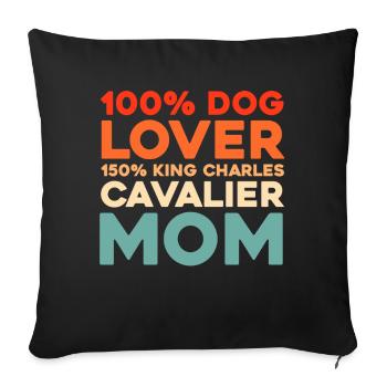 Cavalier du roi Charles - Housse de coussin décorative 45 x 45 cm - noir - Devant