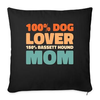 Chien Bassett - Housse de coussin décorative 45 x 45 cm - noir - Devant