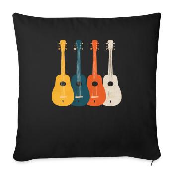 Geschenk für Hackbrettliebhaber - Sofakissenbezug 45 x 45 cm - Schwarz - Vorne